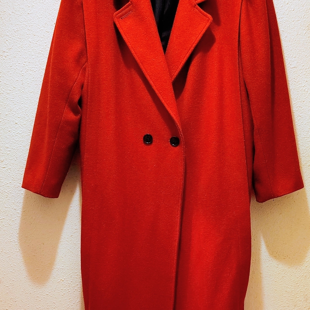 Red Women's Plus Size Trench Coat